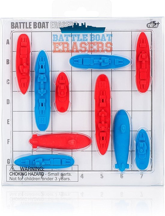 Afbeelding van het spel Battleboat erasers Zeeslag met potlood gummetjes
