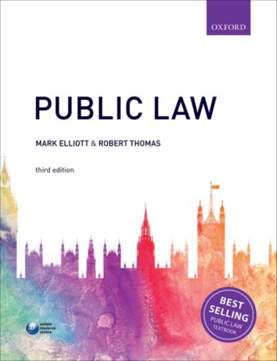 Lecture notes Constitution And Administrative Law (Law1220)  Public Law, ISBN: 9780198765899