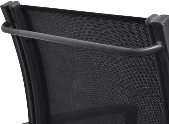 vidaXL Tuinbank tweezits 131 cm staal en textileen zwart