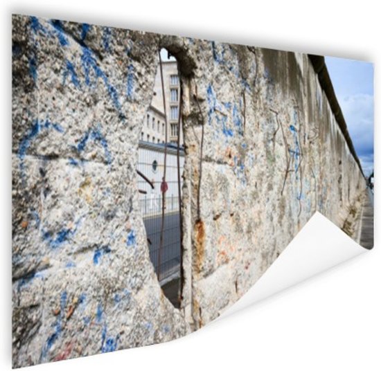 Verbazingwekkend bol.com | Berlijnse muur met gat Poster 120x80 cm - Foto print op TE-09