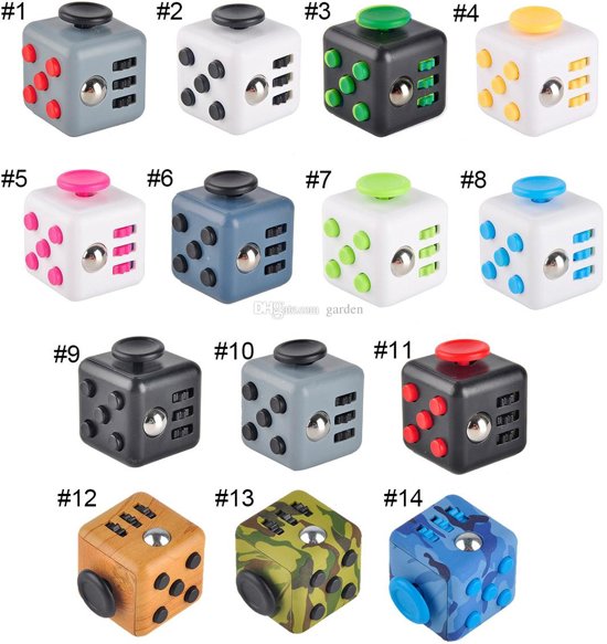 Thumbnail van een extra afbeelding van het spel Fidget Cube | Stress verminderende Speel Kubus | Vinger Friemel Kubus | Stress Bal | Rage van 2017 | 14 verschillende kleuren & motieven