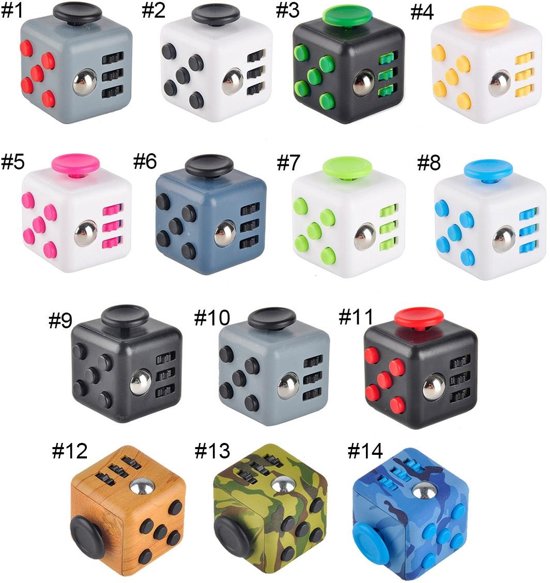 Thumbnail van een extra afbeelding van het spel Fidget Cube | Stress verminderende Speel Kubus | Vinger Friemel Kubus | Stress Bal | Rage van 2017 | 14 verschillende kleuren & motieven