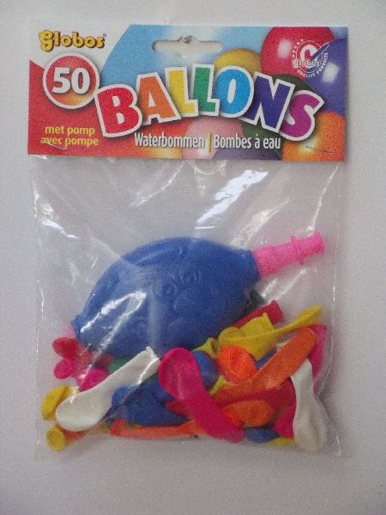 Globos 50 waterballonnen+met pomp 15 pak
