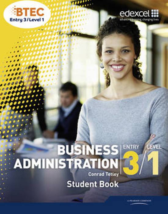 BTEC Entry 3&sol;Level 1 Business Administration Student Book