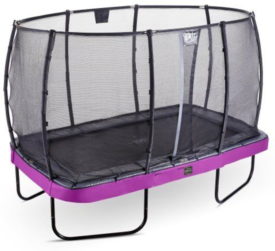 EXIT Elegant trampoline 214x366cm met veiligheidsnet Deluxe - paars