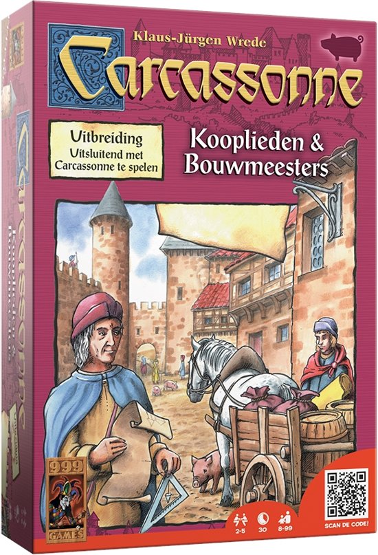 Afbeelding van het spel Carcassonne - Uitbreiding Kooplieden en Bouwmeesters - Bordspel