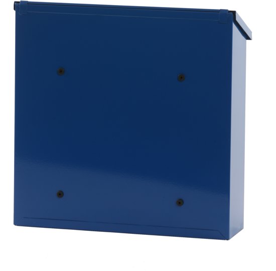 Stalen brievenbus blauw - 11,5x37x37 cm