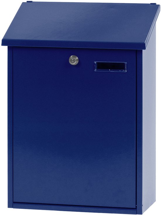 Stalen brievenbus blauw - 32,5x16x44,5 cm