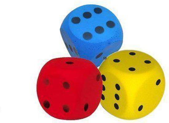 Afbeelding van het spel Dobbelsteen Groot - 15 cm - Soft/Foam in drie kleuren