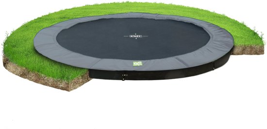 EXIT InTerra groundlevel trampoline ø305cm - grijs