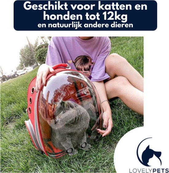 Lovely Pets™ Draagtas voor katten en (kleine) honden - rugtas voor huisdieren - reismand - transporttas - vervoersbox - dieren draagtas - Zwart