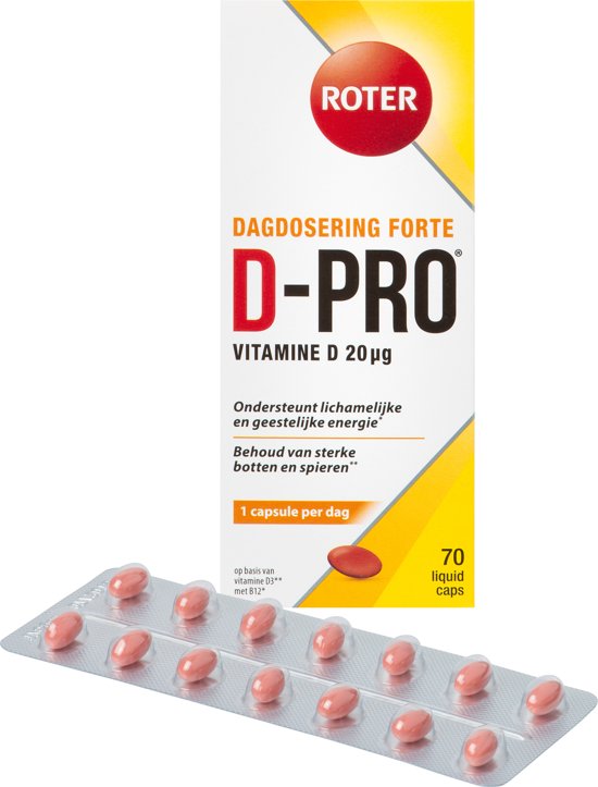 Roter Dagdorsering Forte D Pro Vitamine D 20 Mcg Voedingssupplement 70 Capsules