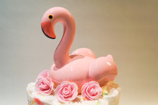 Luiertaart - Pampertaart Meisje Flamingo - 47 Pampers - Roze
