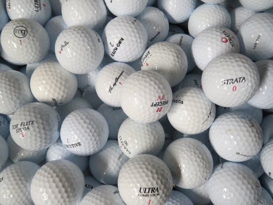 Golfballen gebruikt/lakeballs mix wit AAAA klasse 50 stuks