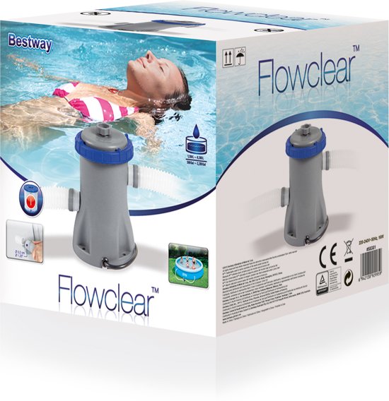 Bestway - Flowclear 1,2 M³ per uu filterpomp voor zwembaden 244/300/305/366 - Zwembadpomp - Filterpomp