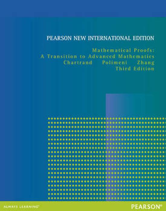 Mathematical Proofs: Pearson  International Edition
