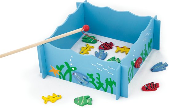 Afbeelding van het spel Viga Toys - Magnetisch Visspel - 20 Speelgoed Vissen - 4 Magnetische Hengels