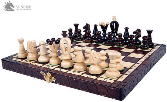 Afbeelding van het spel JUNIOR-Luxe houten schaakbord Schaakspel