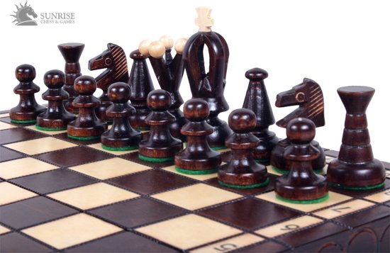 Thumbnail van een extra afbeelding van het spel JUNIOR-Luxe houten schaakbord Schaakspel