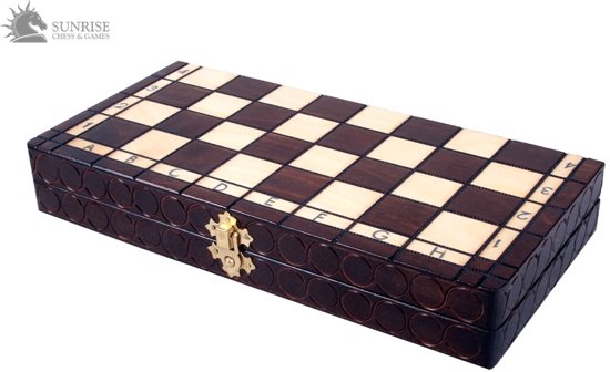 Thumbnail van een extra afbeelding van het spel JUNIOR-Luxe houten schaakbord Schaakspel