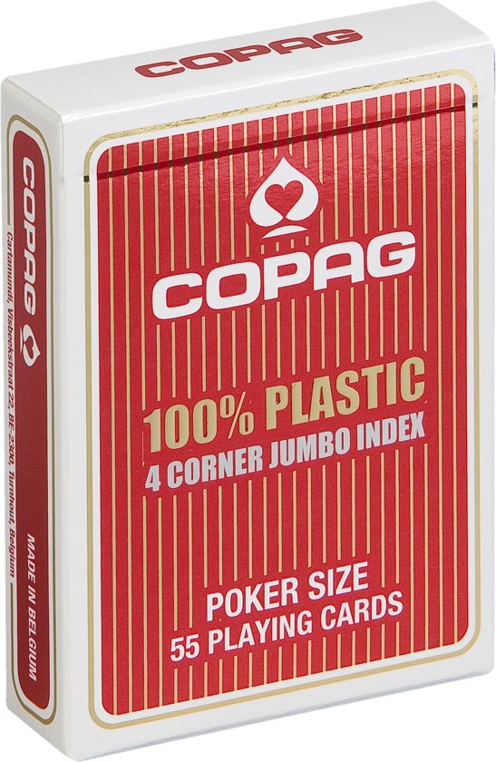 Afbeelding van het spel Copag Plastic speelkaarten - Jumbo Index 4 hoeken - Rood