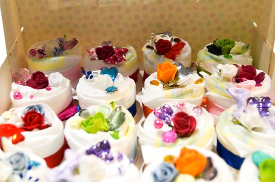 Luiertaart - Pampertaart Meisje Cupcake XL - 16 Pampers - Multi Color