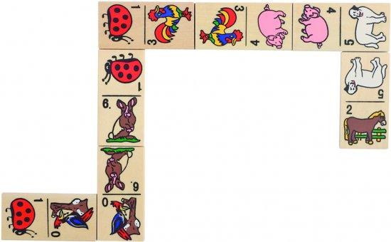 Afbeelding van het spel Goki Dieren domino 28 blokjes 23 x 8 x 3 cm