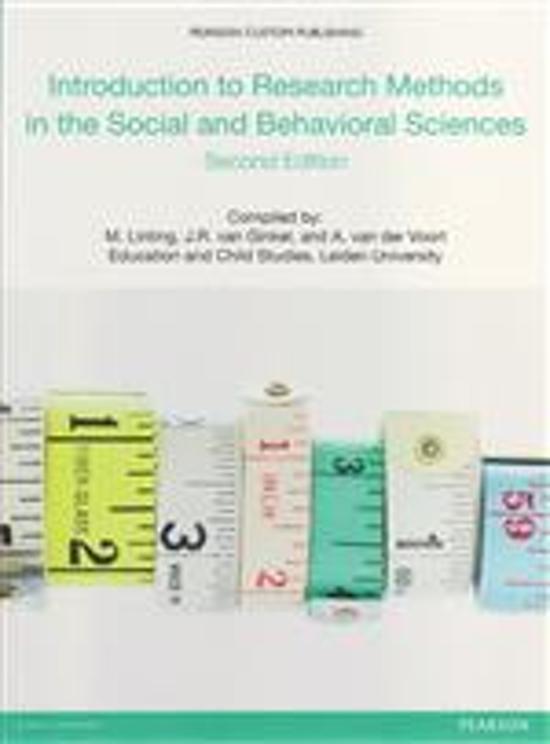 OP1 B samenvatting: Introduction to research methods in the social and behavioral sciences