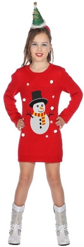 Super bol.com | Rode kerst jurk met sneeuwpop voor meisjes 5/6 jaar (116 TI-13