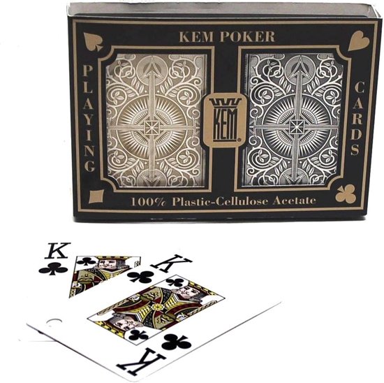 Afbeelding van het spel Pokerkaarten KEM 2-pack 100% Black/Gold