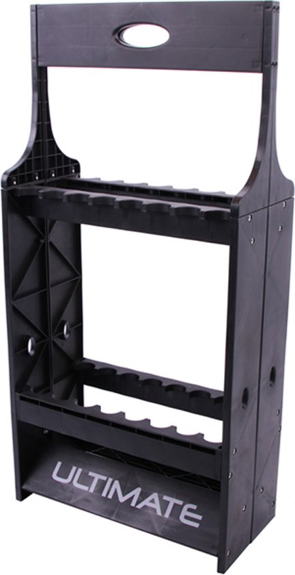 Ultimate Hengelrek - voor 16 hengels - 44,5 x 20,5 x 90cm - zwart