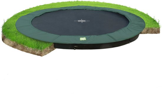 EXIT InTerra groundlevel trampoline ø366cm - groen