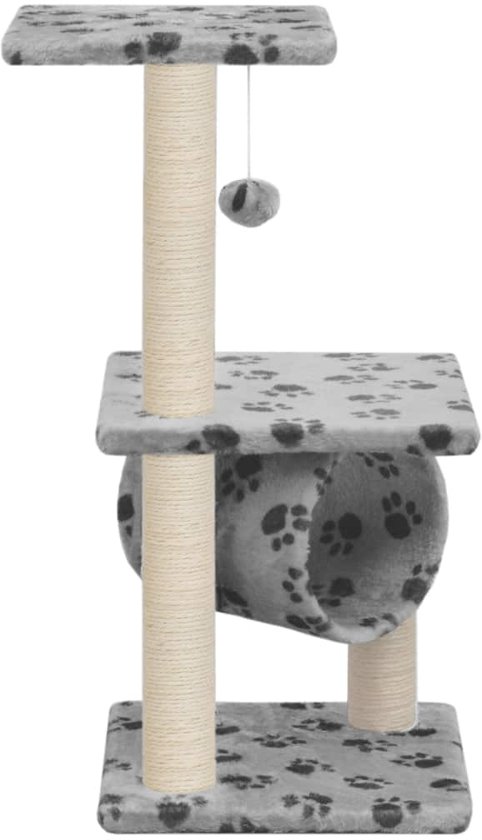 vidaXL Kattenkrabpaal met sisal krabpalen 65 cm pootafdrukken grijs