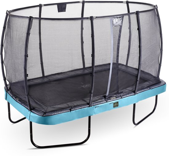 EXIT Elegant Premium trampoline 214x366cm met veiligheidsnet Deluxe - blauw