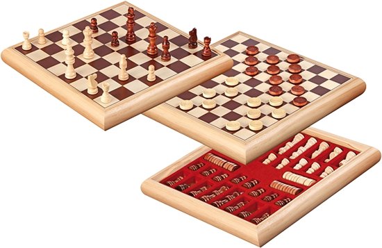 Afbeelding van het spel Philos houten schaak-dam set