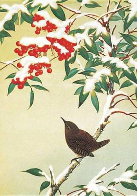 Afbeelding van het spel Bird on Berry Tree Half Notecards