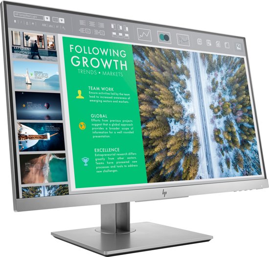 HP EliteDisplay E243 LED display 60,5 cm (23.8'') Full HD Flat Zwart, Zilver