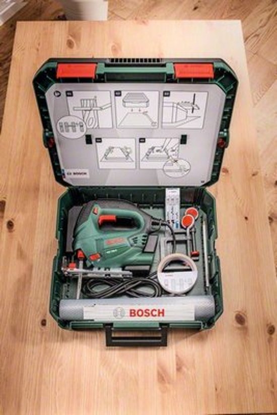 Bosch PST 700 decoupeerzaag - 500 Watt - incl. kunststof koffer -  3 gratis zaagbladen en werktafel