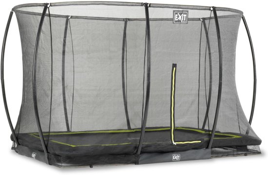 EXIT Silhouette inground trampoline 244x366cm met veiligheidsnet - zwart