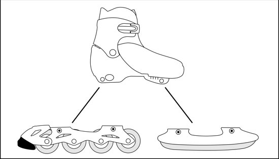 Nijdam Junior Skate/Schaats Combo - Semi-Softboot - Zwart - Maat 35-38