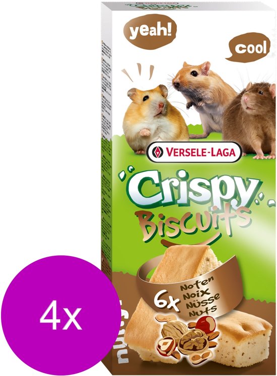 Versele-Laga Crispy Biscuit Knaagdier Noten A 6 - Knaagdiersnack - 4 x Noten 70 g
