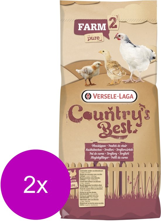 Versele-Laga Country`s Best Farm 2 Pure Pellet - Kippenvoer - 2 x 20 kg Van 10 Dagen