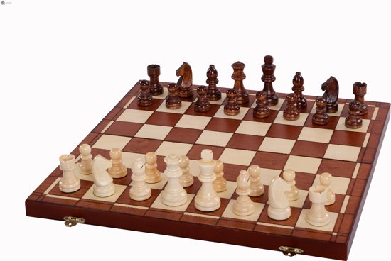 Thumbnail van een extra afbeelding van het spel TOURNAMENT 3  Luxe houten schaakbord Schaakspel