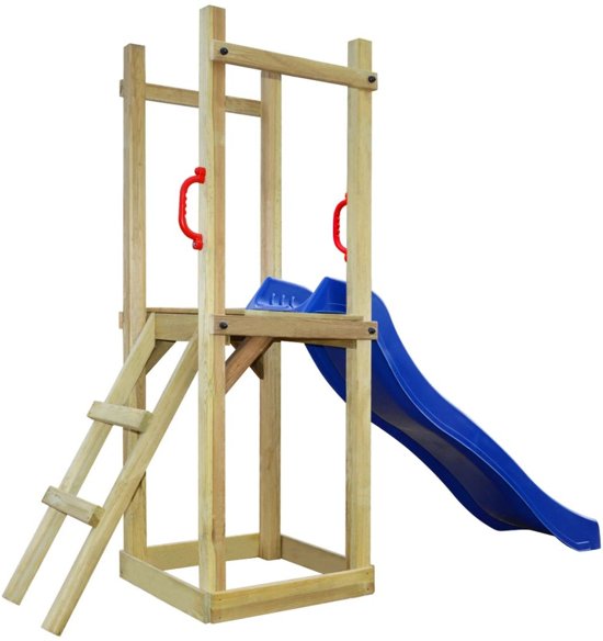 vidaXL Speelhuis met glijbaan en ladder 237x60x175 cm FSC grenenhout