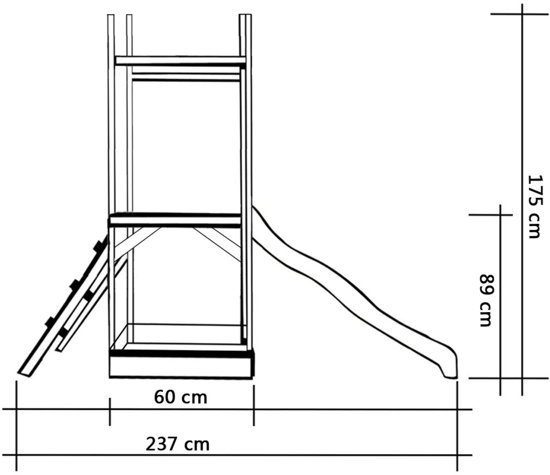 vidaXL Speelhuis met glijbaan en ladder 237x60x175 cm FSC grenenhout