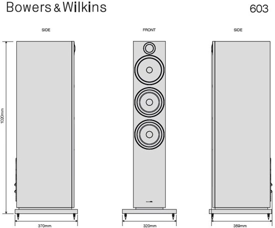 Bowers & Wilkins 603 Zwart (per stuk)