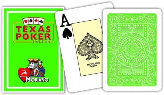 Thumbnail van een extra afbeelding van het spel MODIANO CARDS TEXAS CARDS Licht Groen 100% PLASTIC JUMBO INDEX PLAYING CARDS