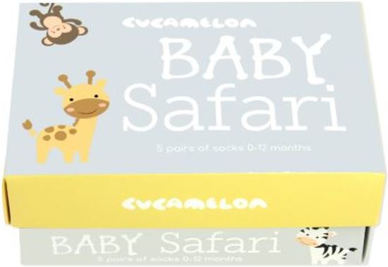 Cadeau doosje met 5 paar babysokjes - Baby Safari - kraamcadeau
