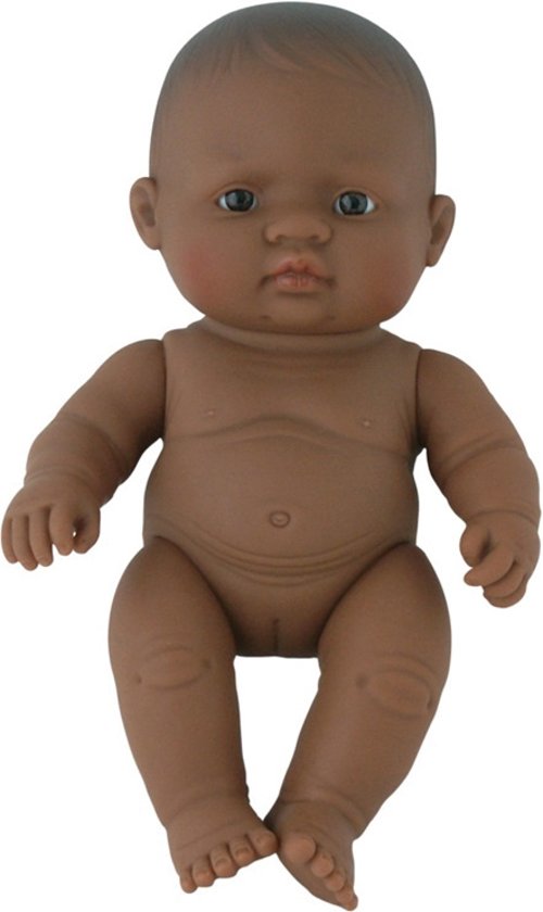 Miniland Babypop Latijns-Amerikaans Meisje 21cm donkere pop badpop