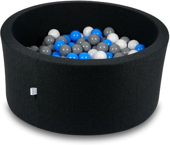 Ballenbak - 300 ballen - 90 x 40 cm - ballenbad - rond zwart